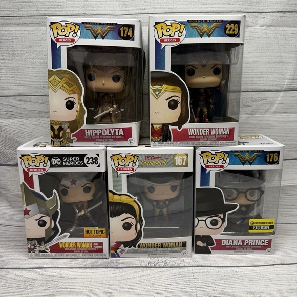 Funko Other - Funko Pop! Wonder Woman - Lot Of 5 - 229 174 167 176 238 Hot Topic